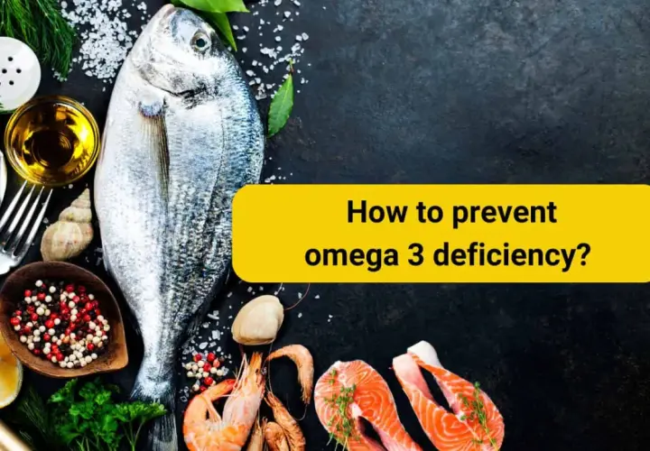 Fisk och skaldjur som lax och räkor, samt citron och örter, för att undvika omega 3 brist.