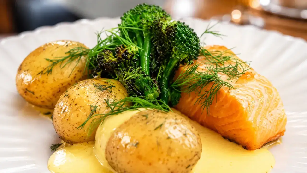 En saftig laxfil&eacute; med dill, sm&aring;potatis och krispig broccoli. En perfekt och nyttig lunch som ser fantastisk ut!